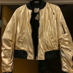 2/$20!!!   NWT Mustard Seed Gold Medium Bomber jacket